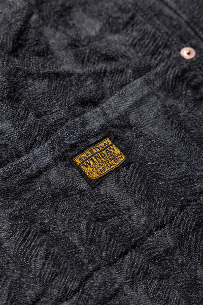 12oz MAGPIE Denim W-Knee EASY Shorts - Black x Black