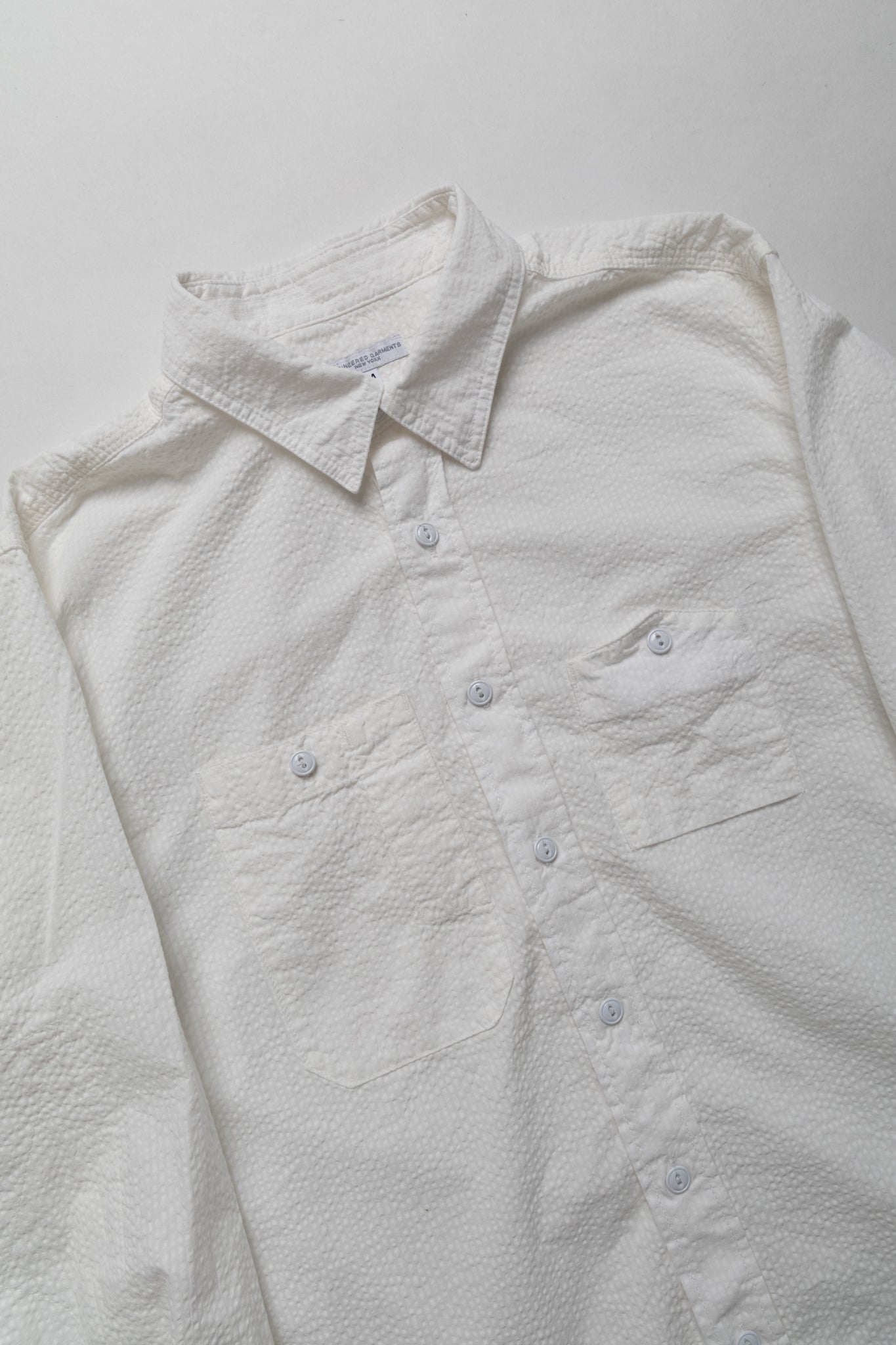 Work Shirt Tone & Tone Seersucker - White