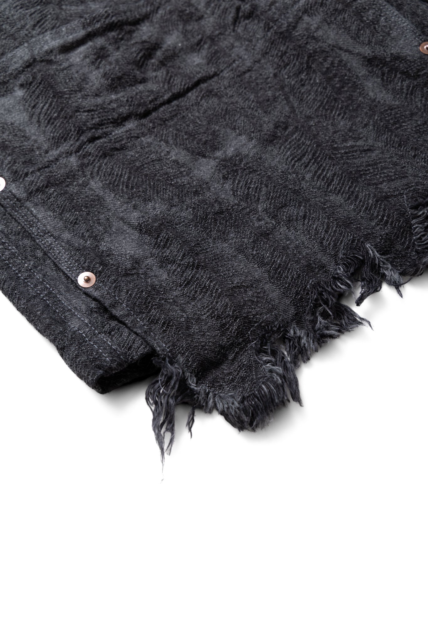 12oz MAGPIE Denim W-Knee EASY Shorts - Black x Black