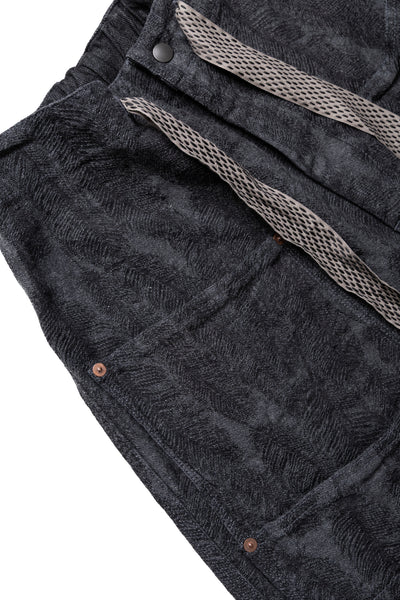 12oz MAGPIE Denim W-Knee EASY Shorts - Black x Black