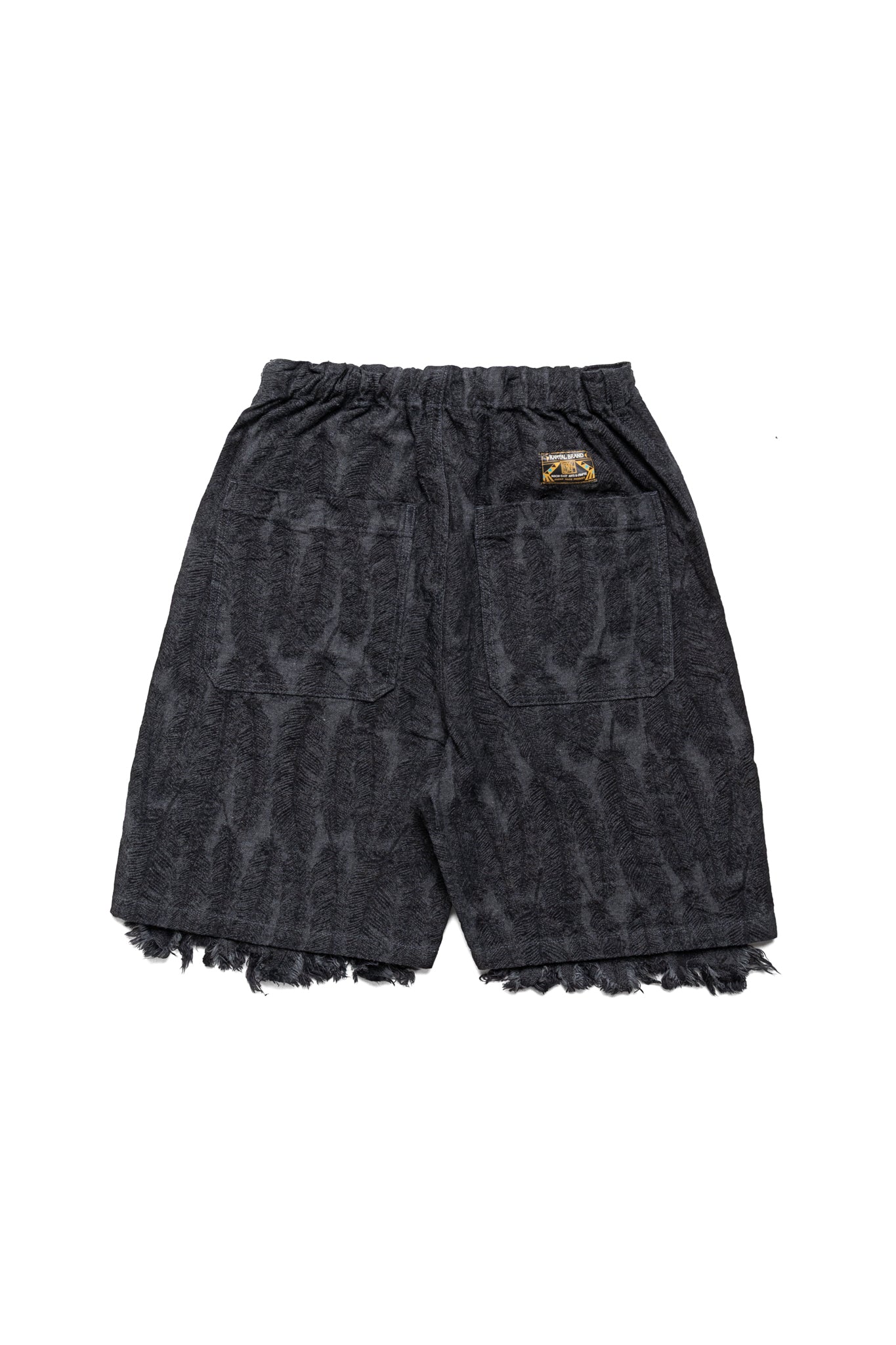 12oz MAGPIE Denim W-Knee EASY Shorts - Black x Black