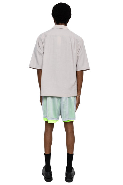 Reversible Mesh Ball Short - Grey/Neon Green