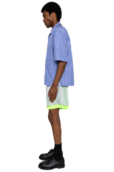 Aloha Shirt - Blue w/ White Stripes