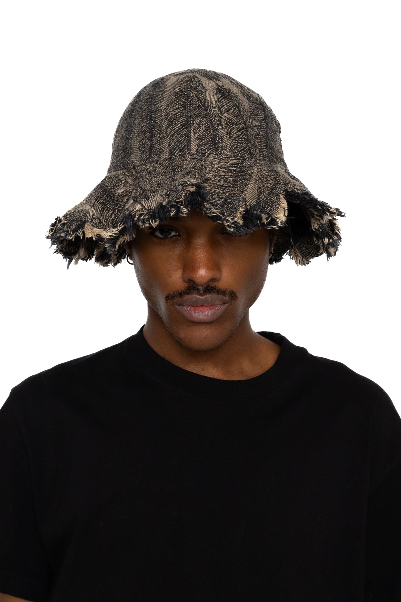 12oz MAGPIE Denim RADIO TULIP Hat - Black x Beige