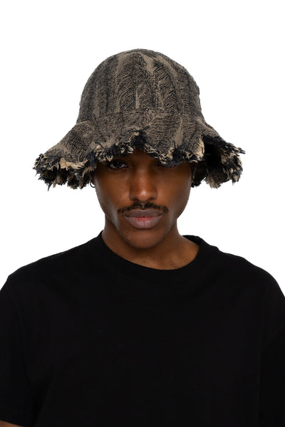 12oz MAGPIE Denim RADIO TULIP Hat - Black x Beige
