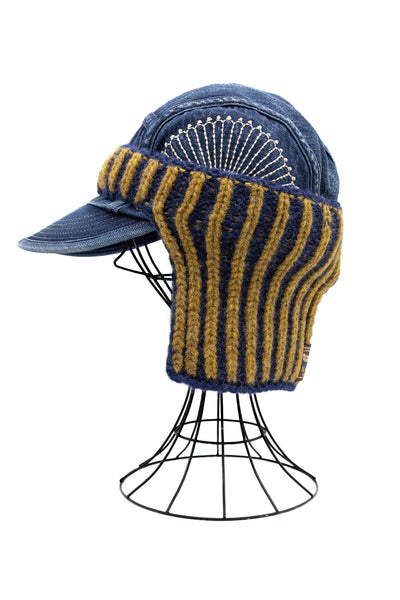 Wool Cable Knit CAP-ON Ear Warmer - Gold