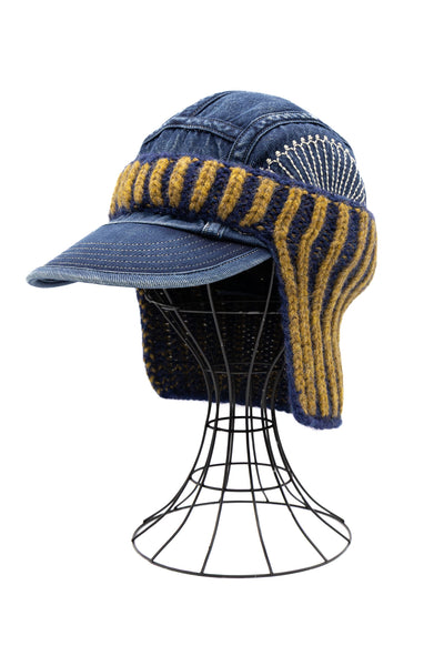 Wool Cable Knit CAP-ON Ear Warmer - Gold