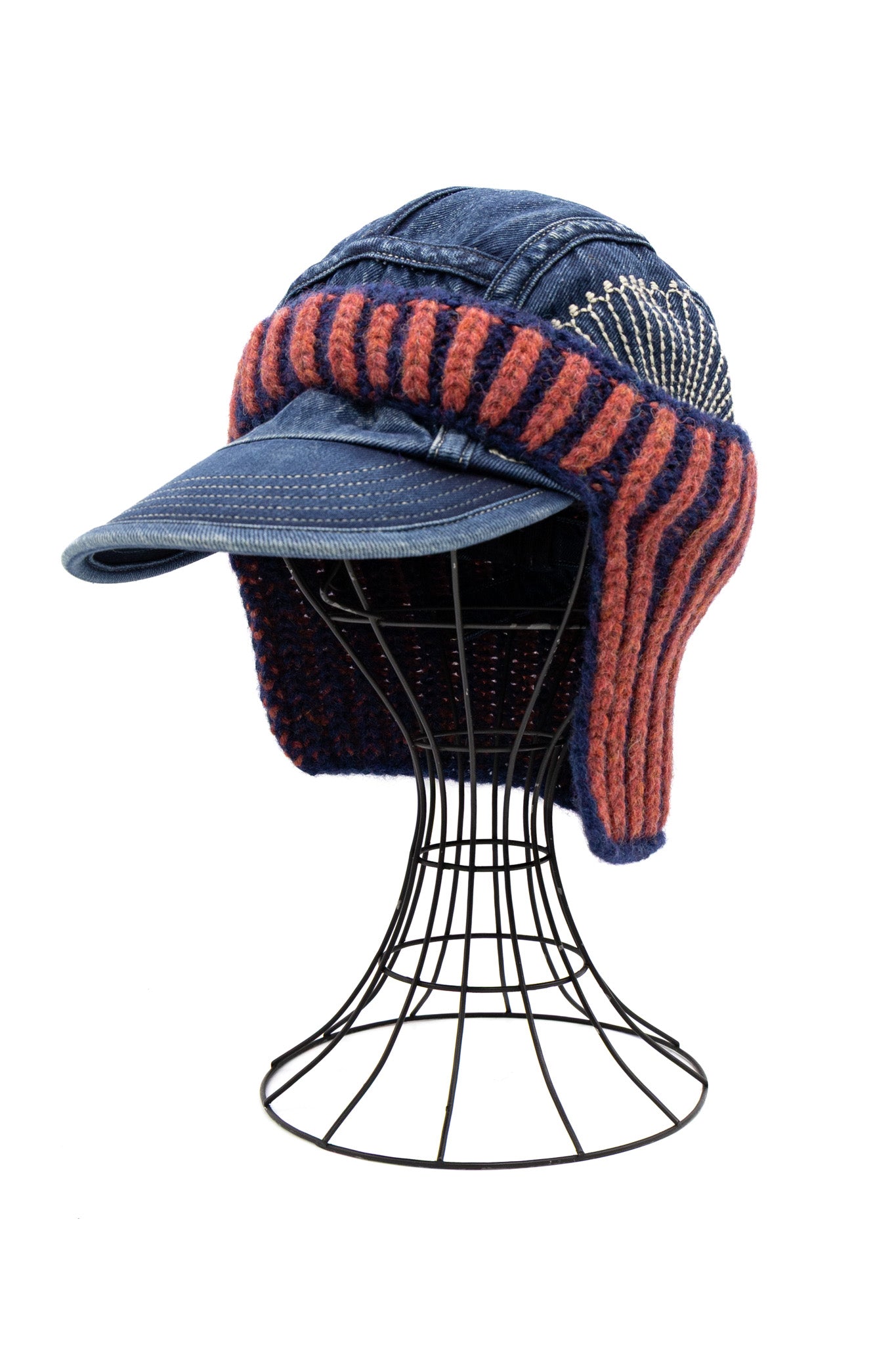 Wool Cable Knit CAP-ON Ear Warmer - Red