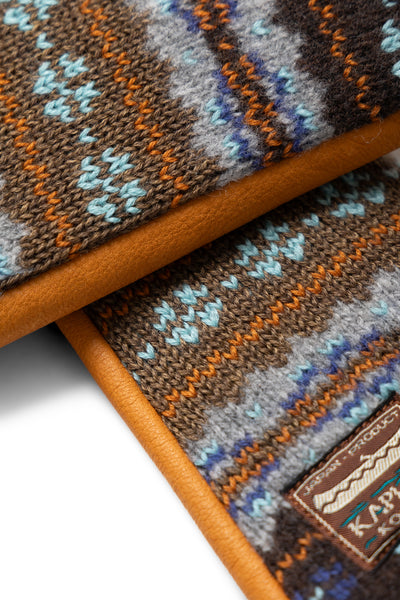 Leather x Fair Isle Gloves - Brown