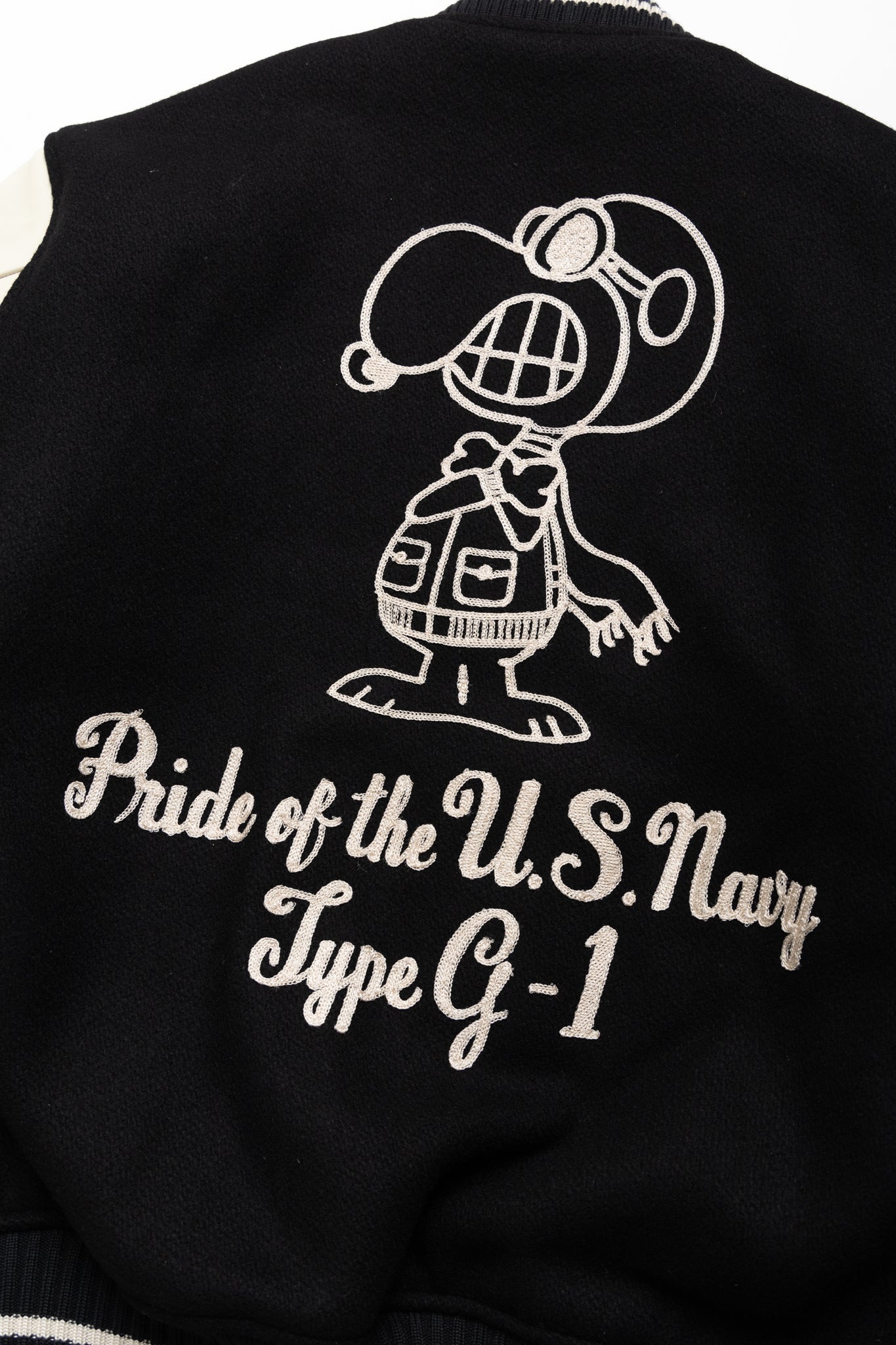 BUZZ RICKSON'S × PEANUTS 30oz. Wool Melton Award Jacket - Black