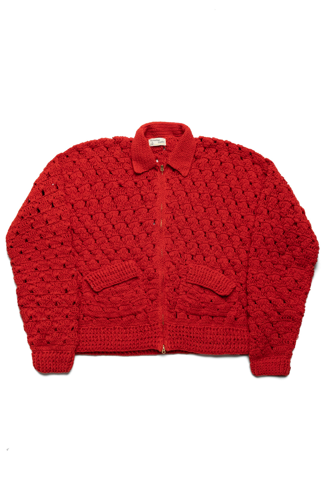 MacMahon Knitting Mills Crochet Zip Cardigan - Red – BLUE IN GREEN