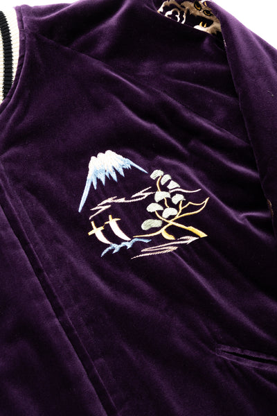 Mid 50's Style Velveteen Souvenir Jacket “LANDSCAPE” × “DRAGON”