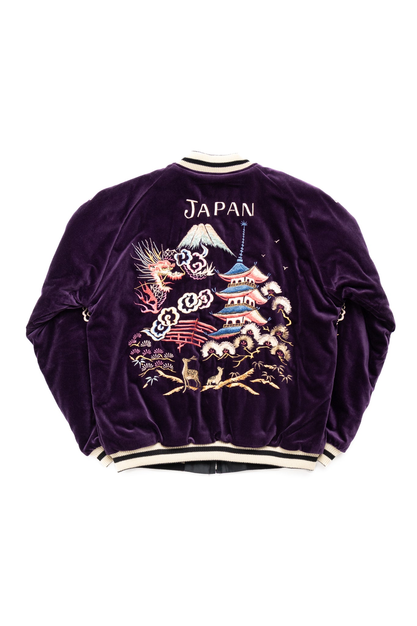 Mid 50's Style Velveteen Souvenir Jacket “LANDSCAPE” × “DRAGON”