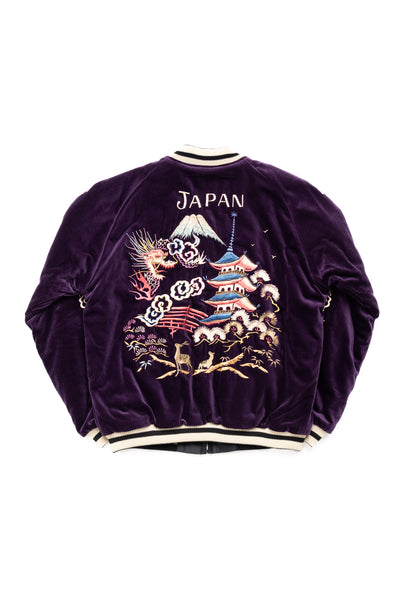 Mid 50's Style Velveteen Souvenir Jacket “LANDSCAPE” × “DRAGON”
