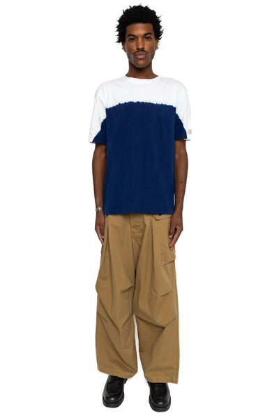 20/- Jersey IDG Hand-Dye Crew T (ICE FISHING Deep) - White x Indigo