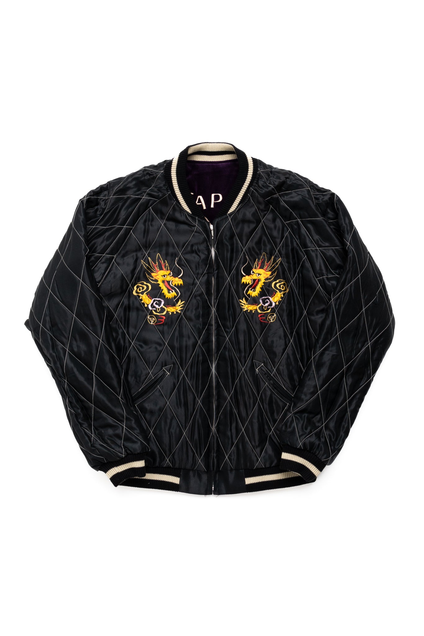Mid 50's Style Velveteen Souvenir Jacket “LANDSCAPE” × “DRAGON”