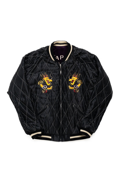 Mid 50's Style Velveteen Souvenir Jacket “LANDSCAPE” × “DRAGON”