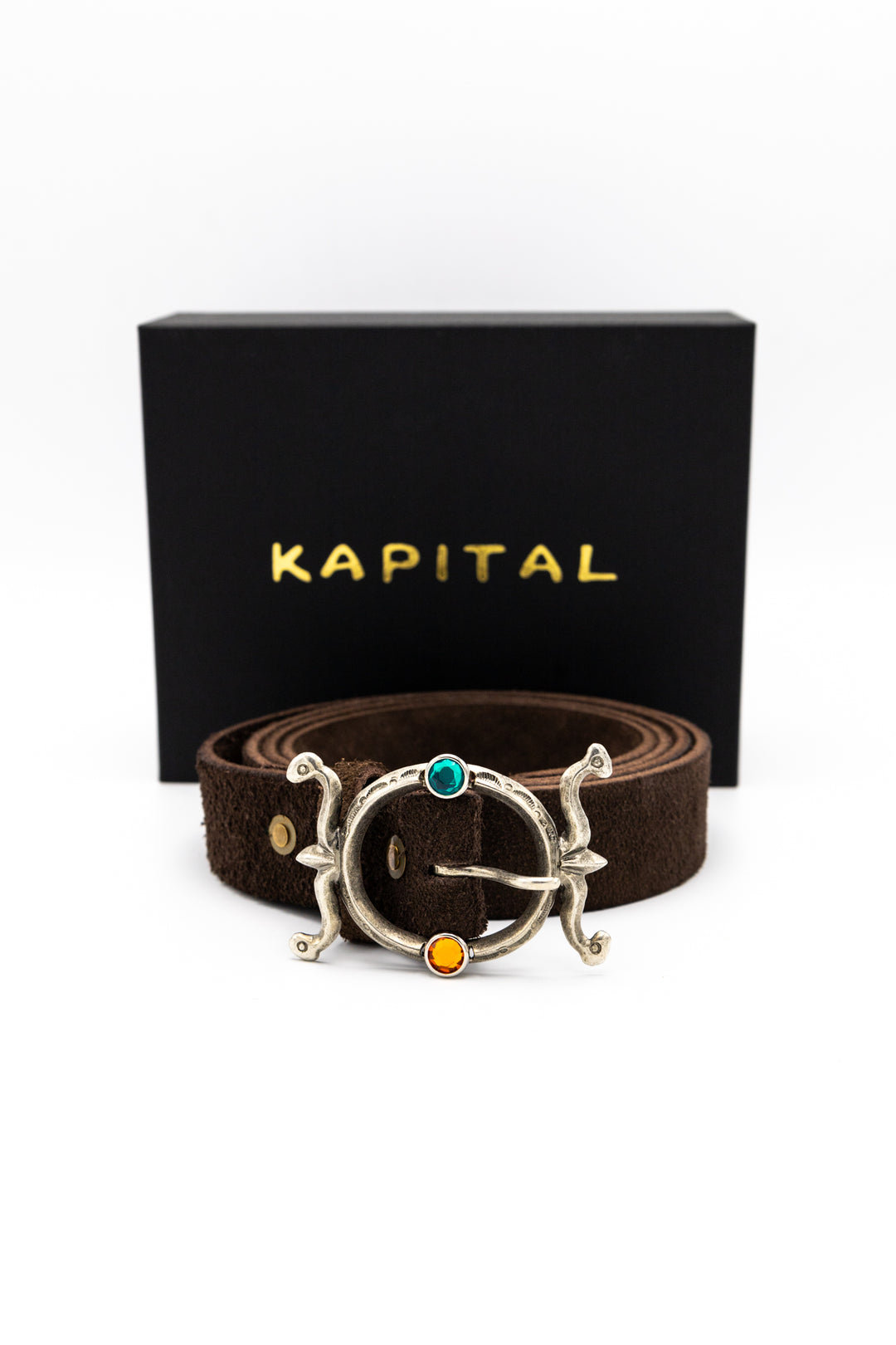 Kapital - Suede NEPTUNE DISCO Buckle Belt (Super Long) – BLUE IN