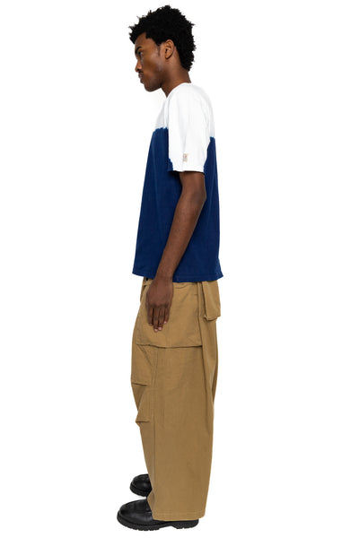 20/- Jersey IDG Hand-Dye Crew T (ICE FISHING Deep) - White x Indigo