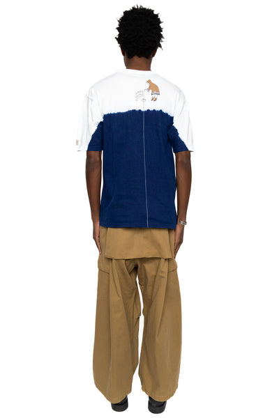 20/- Jersey IDG Hand-Dye Crew T (ICE FISHING Deep) - White x Indigo