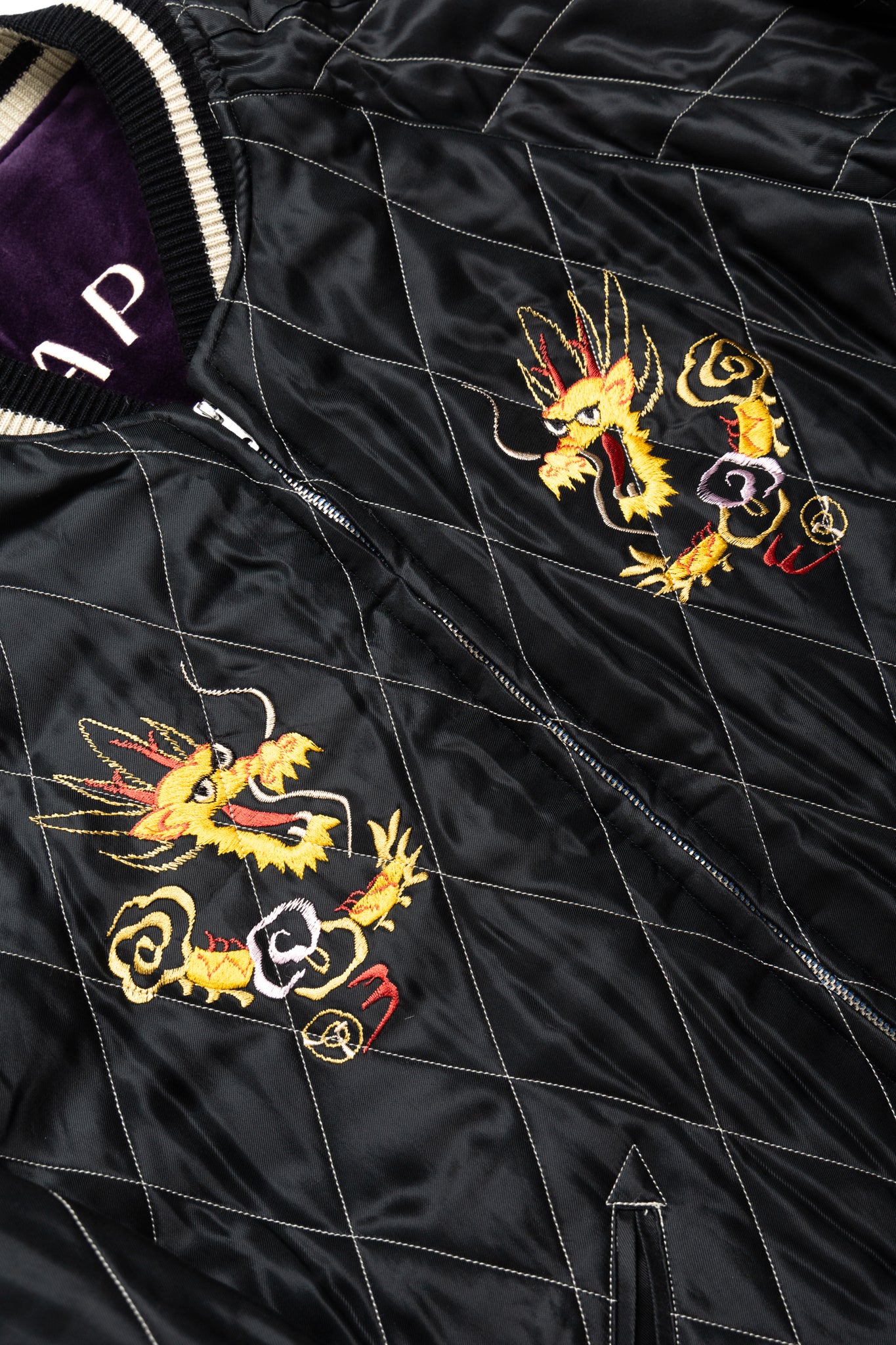 Mid 50's Style Velveteen Souvenir Jacket “LANDSCAPE” × “DRAGON”