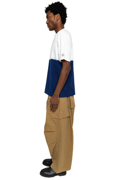 20/- Jersey IDG Hand-Dye Crew T (ICE FISHING) - White x Indigo