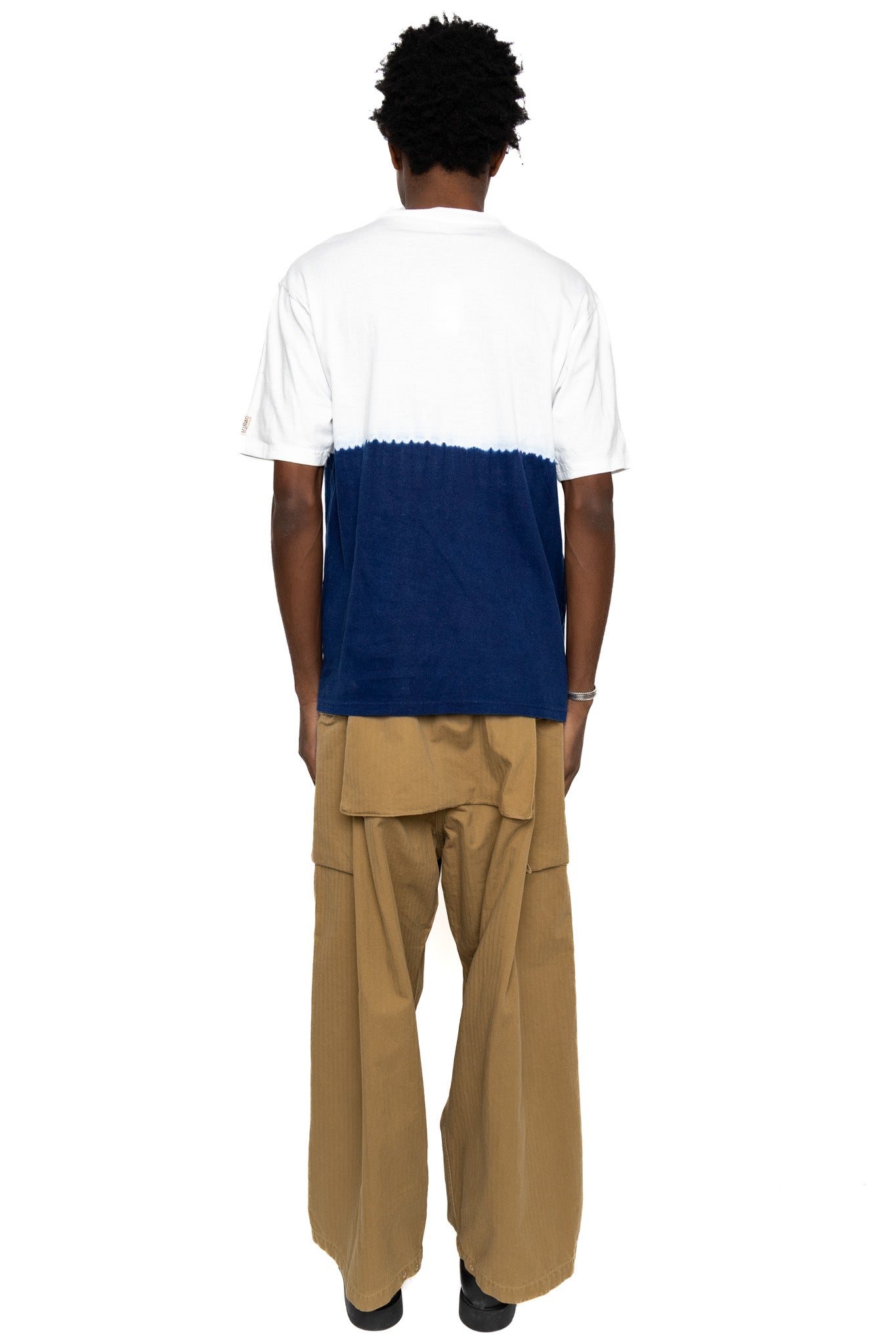 20/- Jersey IDG Hand-Dye Crew T (ICE FISHING) - White x Indigo