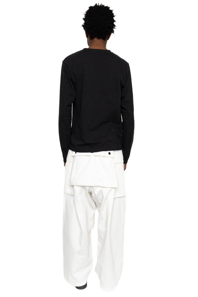 20/- Jersey Crewneck Long Sleeve T (Curtain Concho) - Black