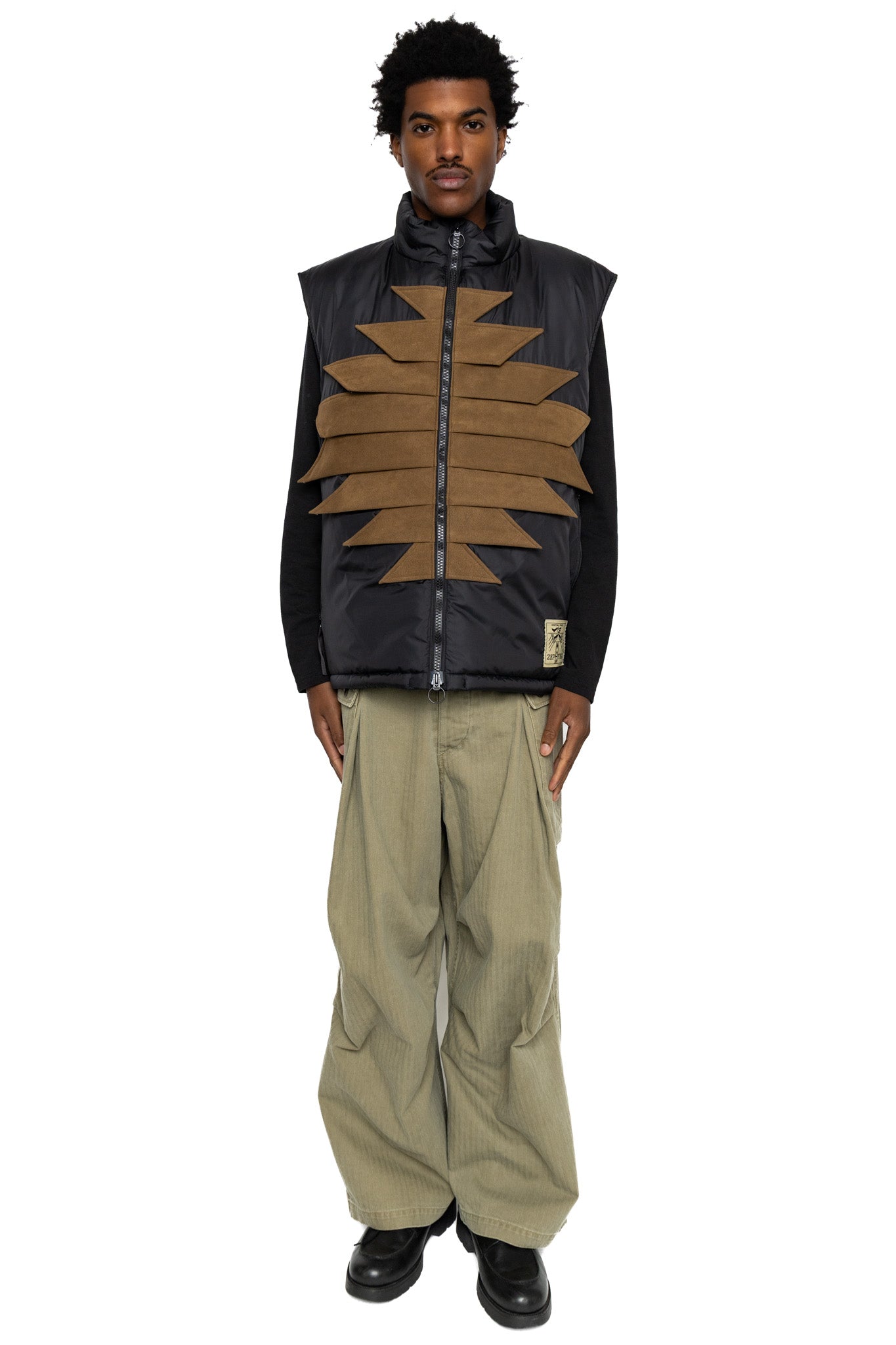 Nylon ZEPHER Fishing Vest - Black x Khaki