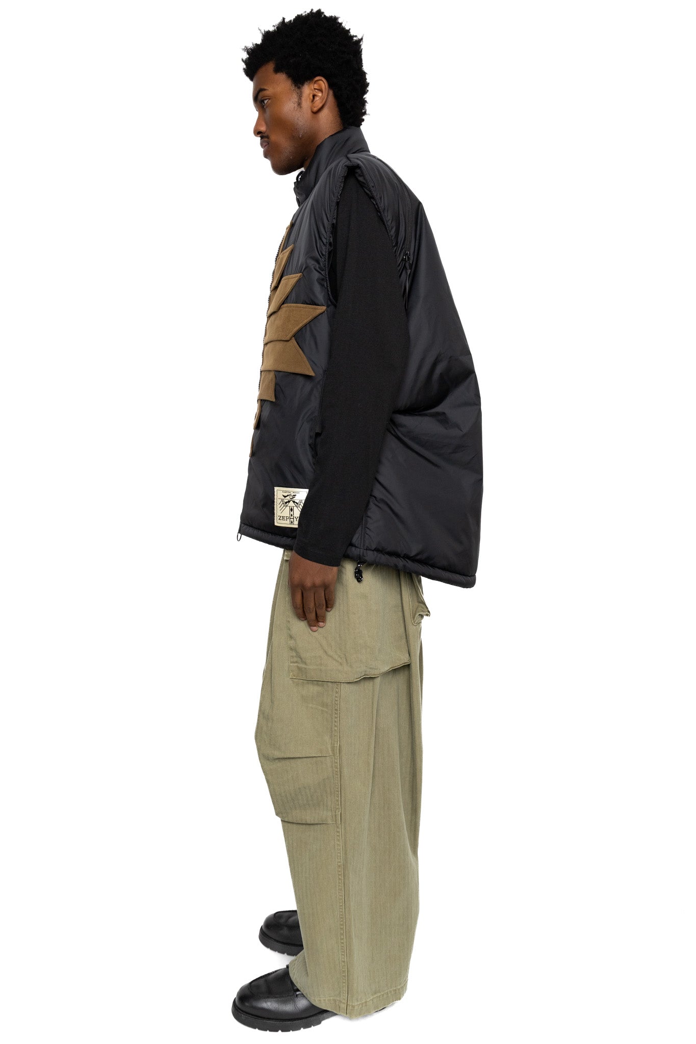 Nylon ZEPHER Fishing Vest - Black x Khaki