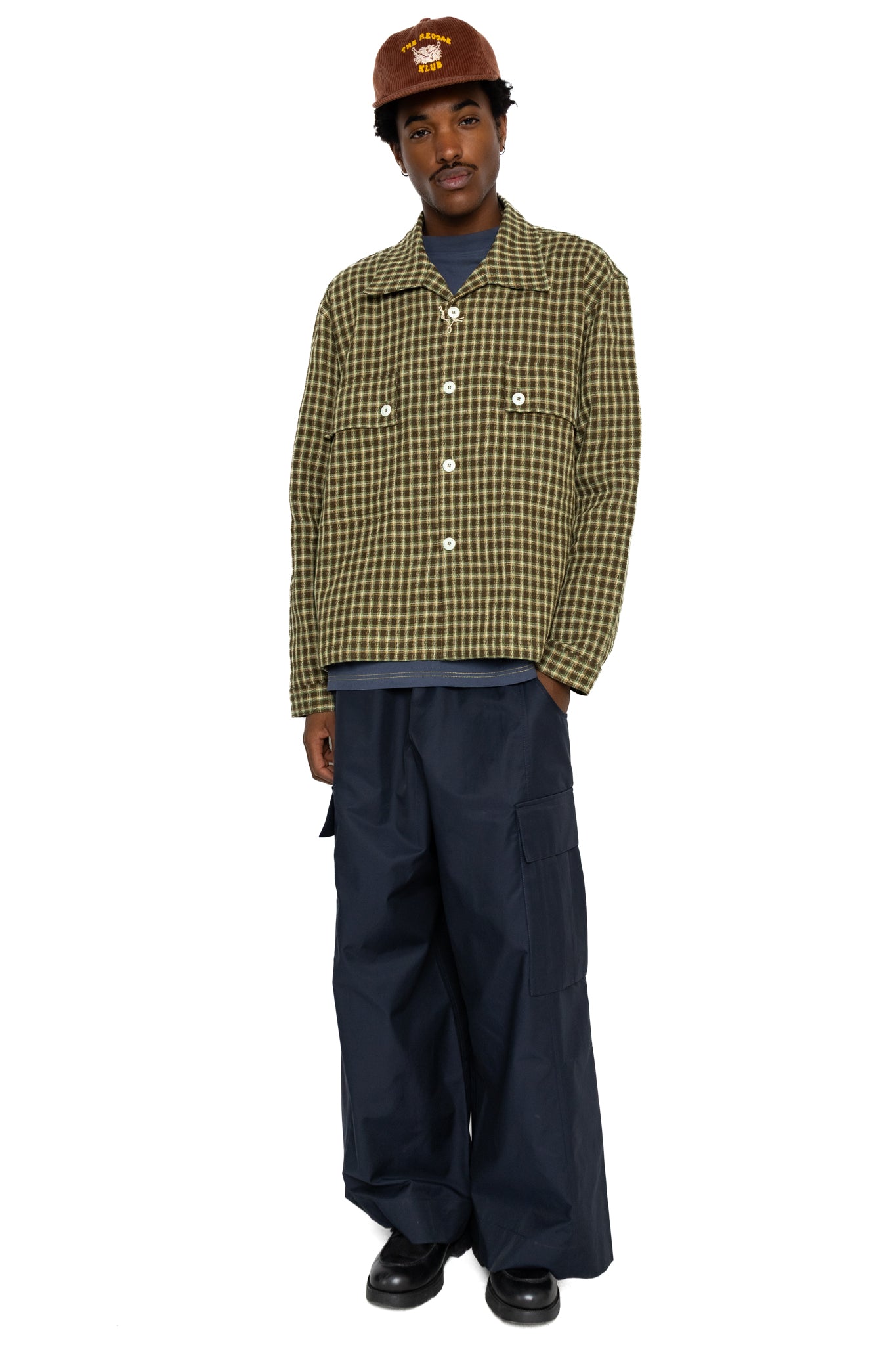 Wide Leg Cargo Pant - Navy