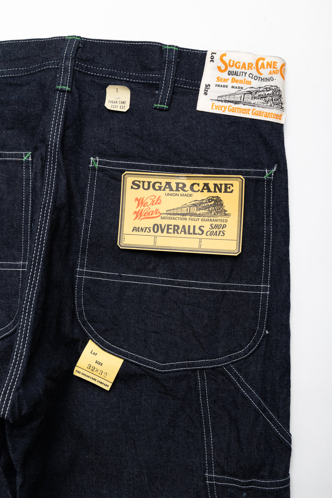 SugarCane　lot1974 w38 Sugar Cane 11oz Blue Denim Work Pants – BLUE IN GREEN SOHO