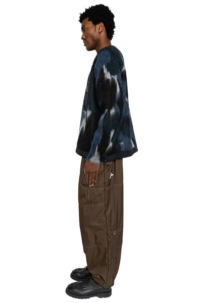 Mix Color Shaggy Knit Sweater - Black