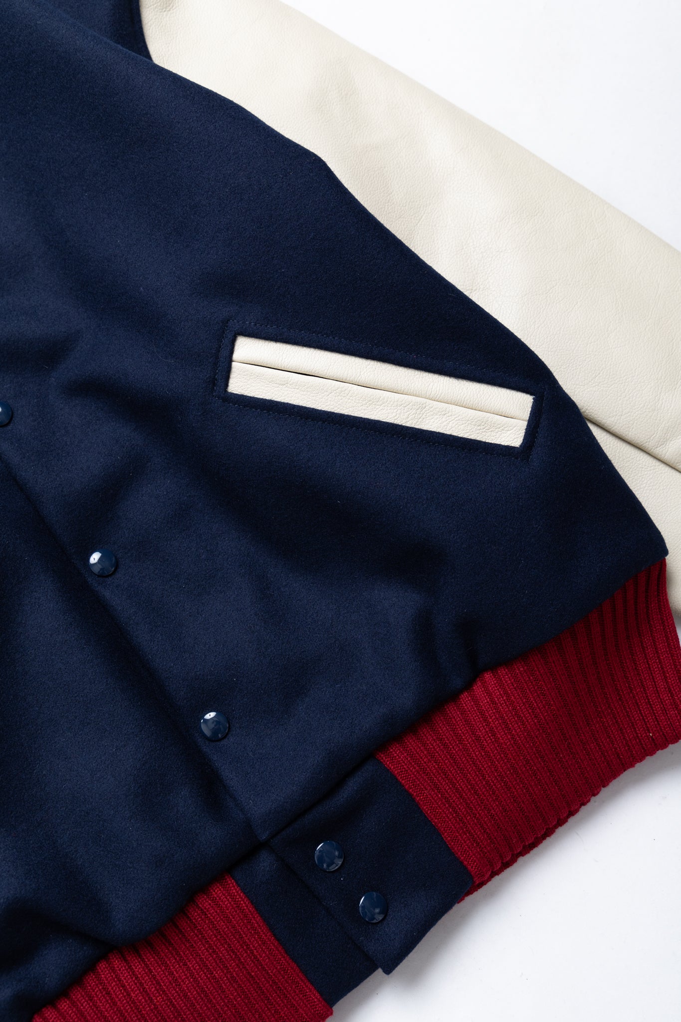 Varsity Jacket Wool Melton - Navy