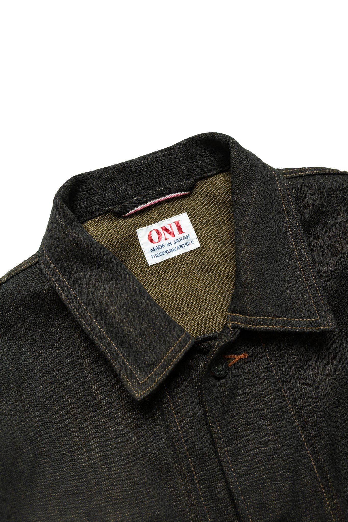 03100-BKOL 12.5oz Black x Olive Selvedge Denim Coverall