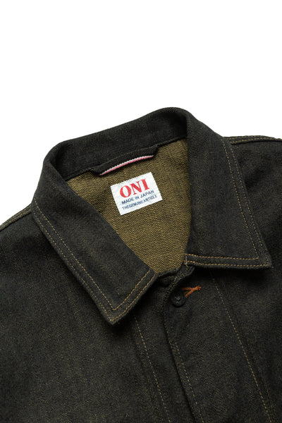 03100-BKOL 12.5oz Black x Olive Selvedge Denim Coverall