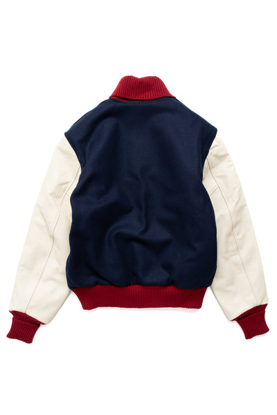 Varsity Jacket Wool Melton - Navy