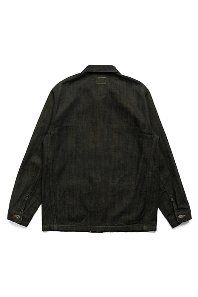 03100-BKOL 12.5oz Black x Olive Selvedge Denim Coverall