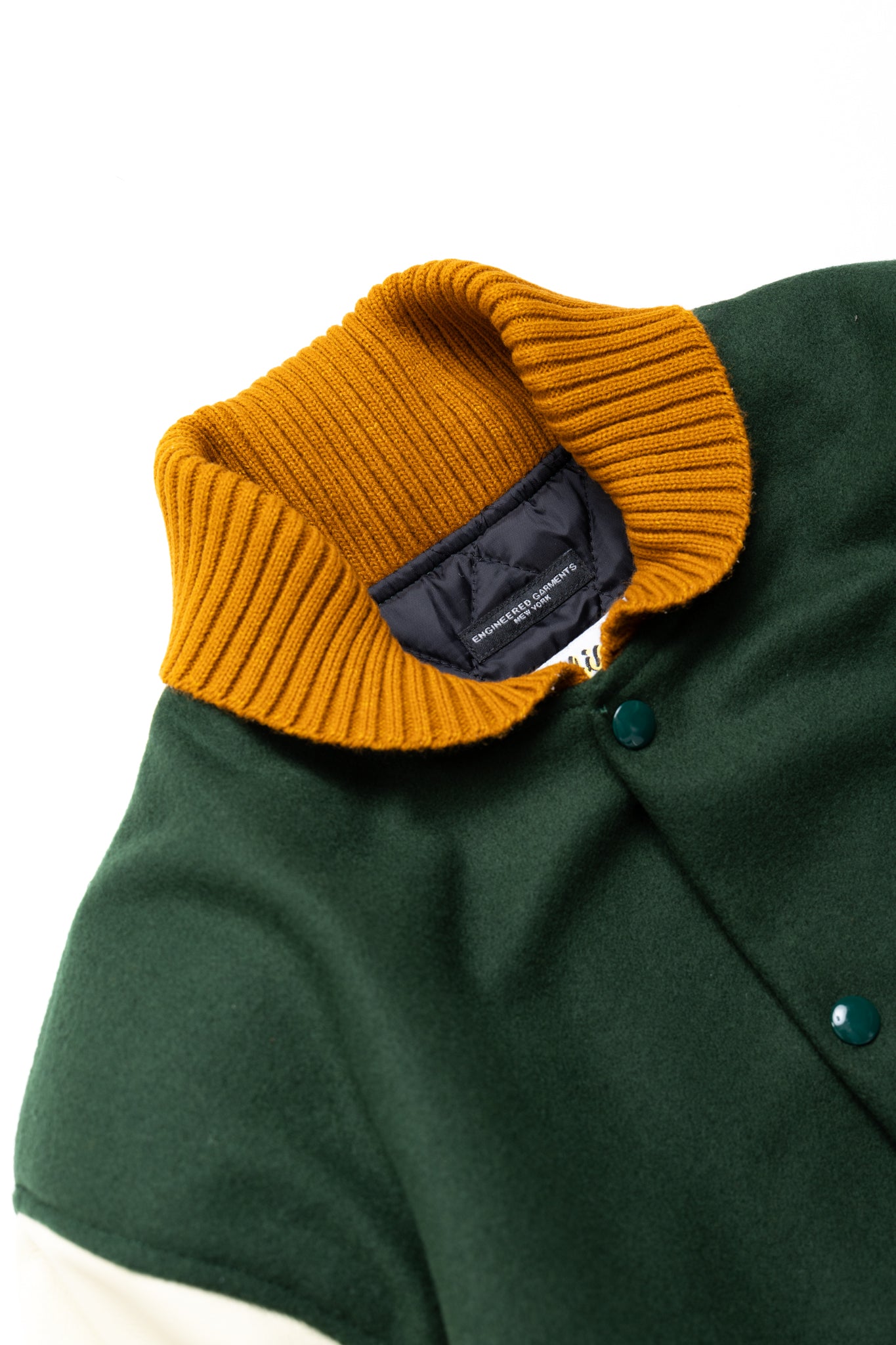 Varsity Jacket Wool Melton - Olive