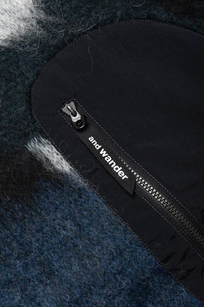 Mix Color Shaggy Knit Sweater - Black