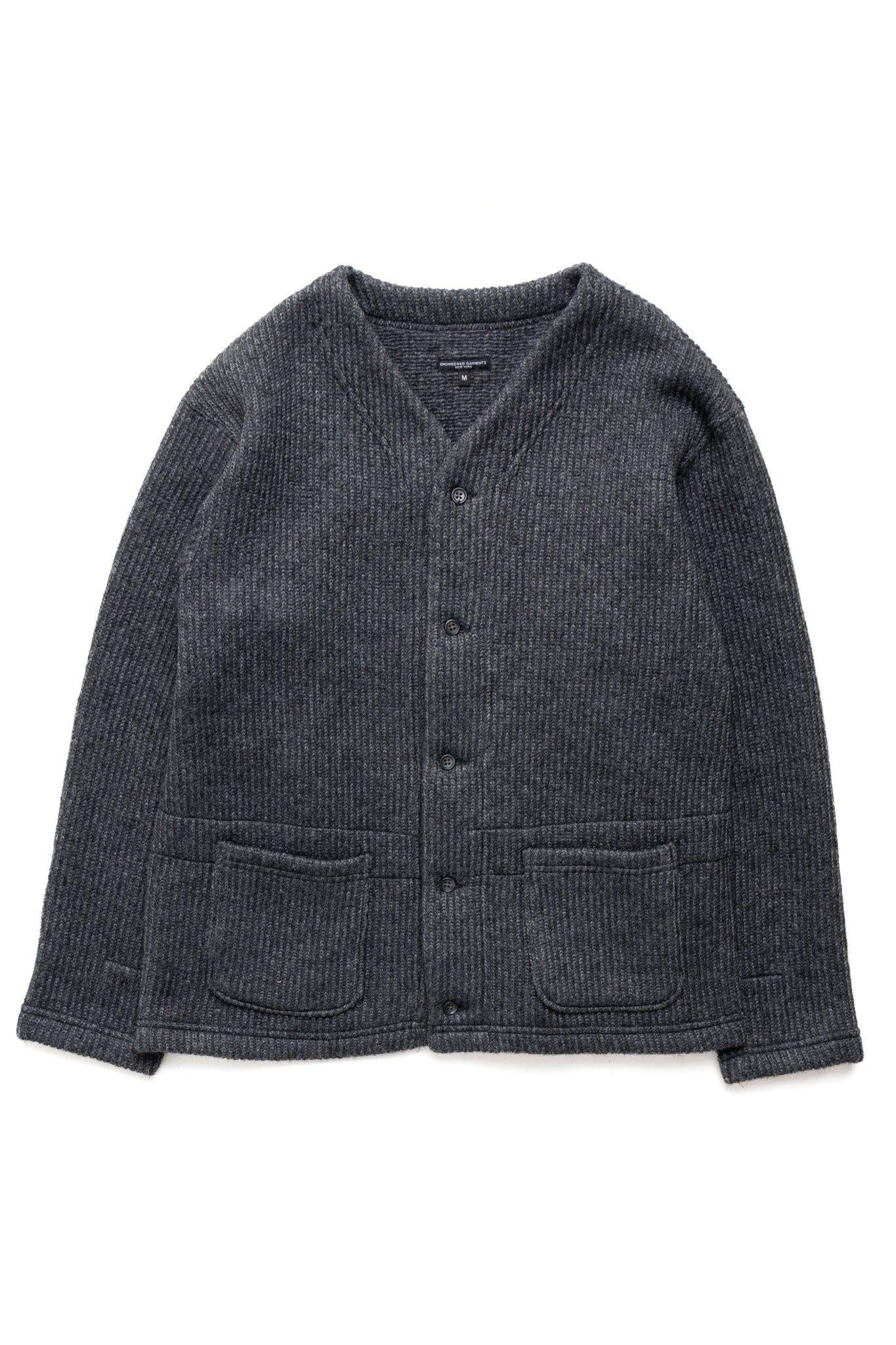 Knit Cardigan Wool Poly Sweater Knit - Grey