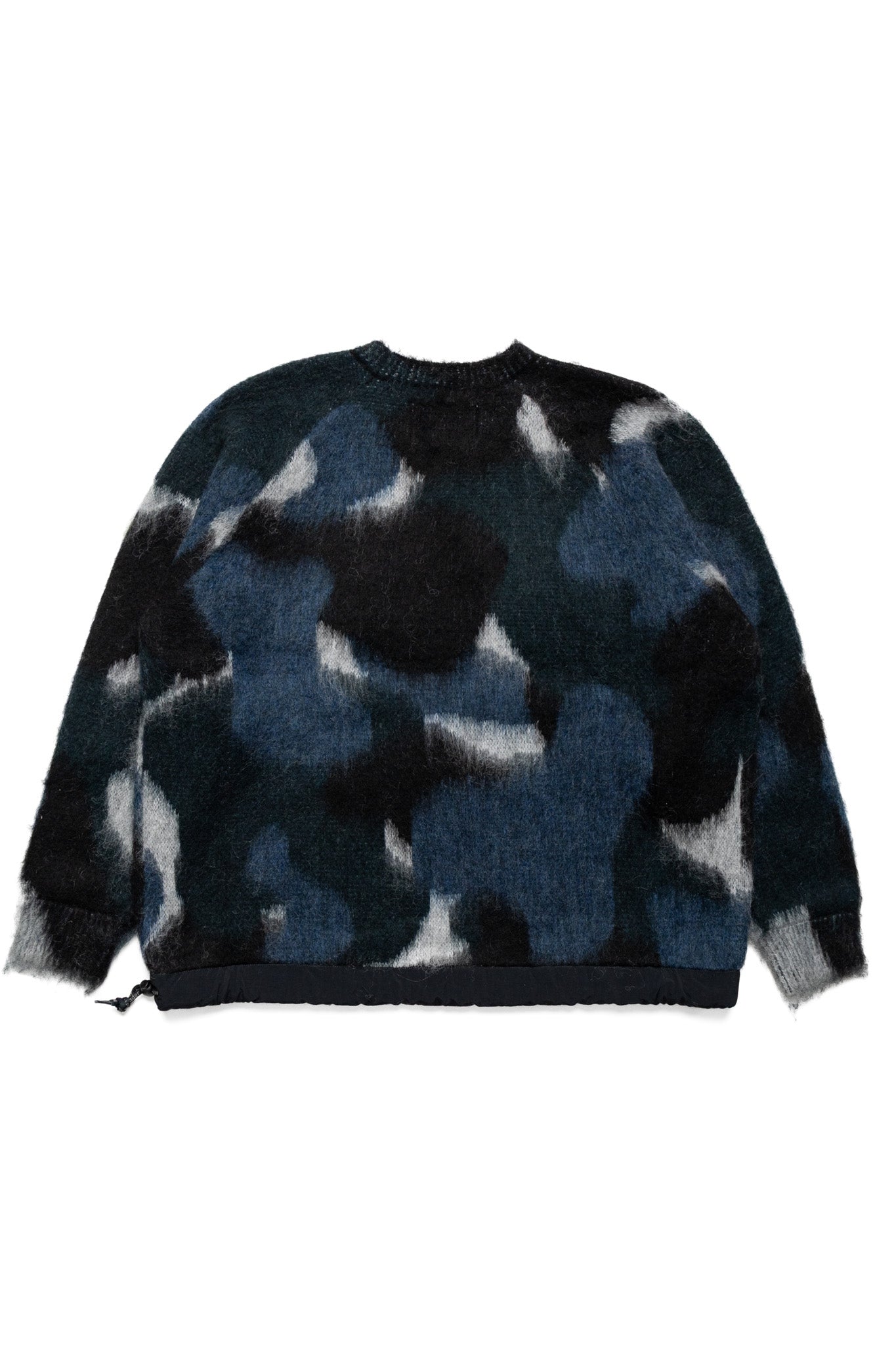 Mix Color Shaggy Knit Sweater - Black