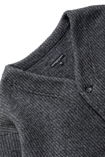 Knit Cardigan Wool Poly Sweater Knit - Grey