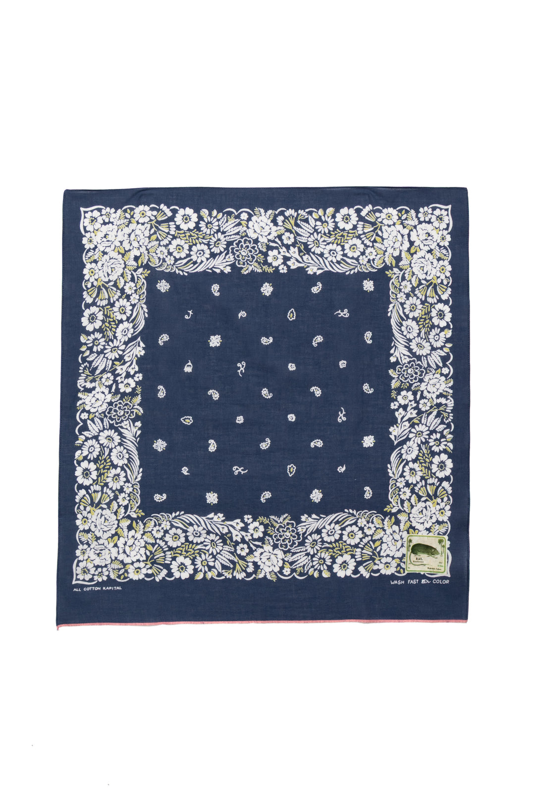 Kapital Fastcolor Selvedge Bandana (CHURCHILL GARDEN) 20x20 – BLUE
