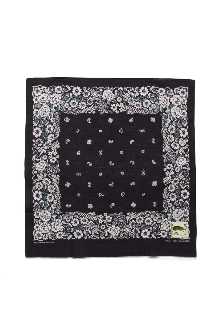 Kapital Fastcolor Selvedge Bandana (CHURCHILL GARDEN) 20x20 – BLUE