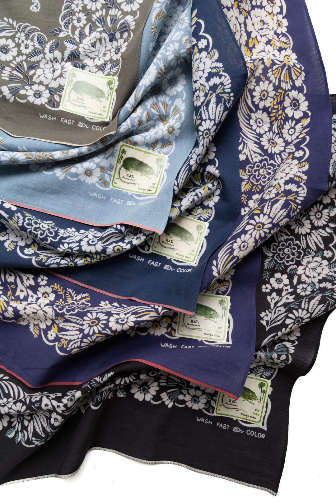 Kapital Fastcolor Selvedge Bandana (CHURCHILL GARDEN) 20x20 – BLUE Kapital Fastcolor Selvedge Bandana (CHURCHILL GARDEN) 20x20 – BLUE