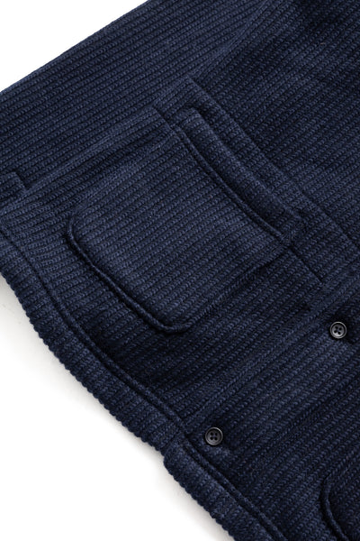 Knit Cardigan Wool Poly Sweater Knit - Navy