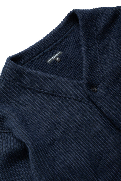 Knit Cardigan Wool Poly Sweater Knit - Navy
