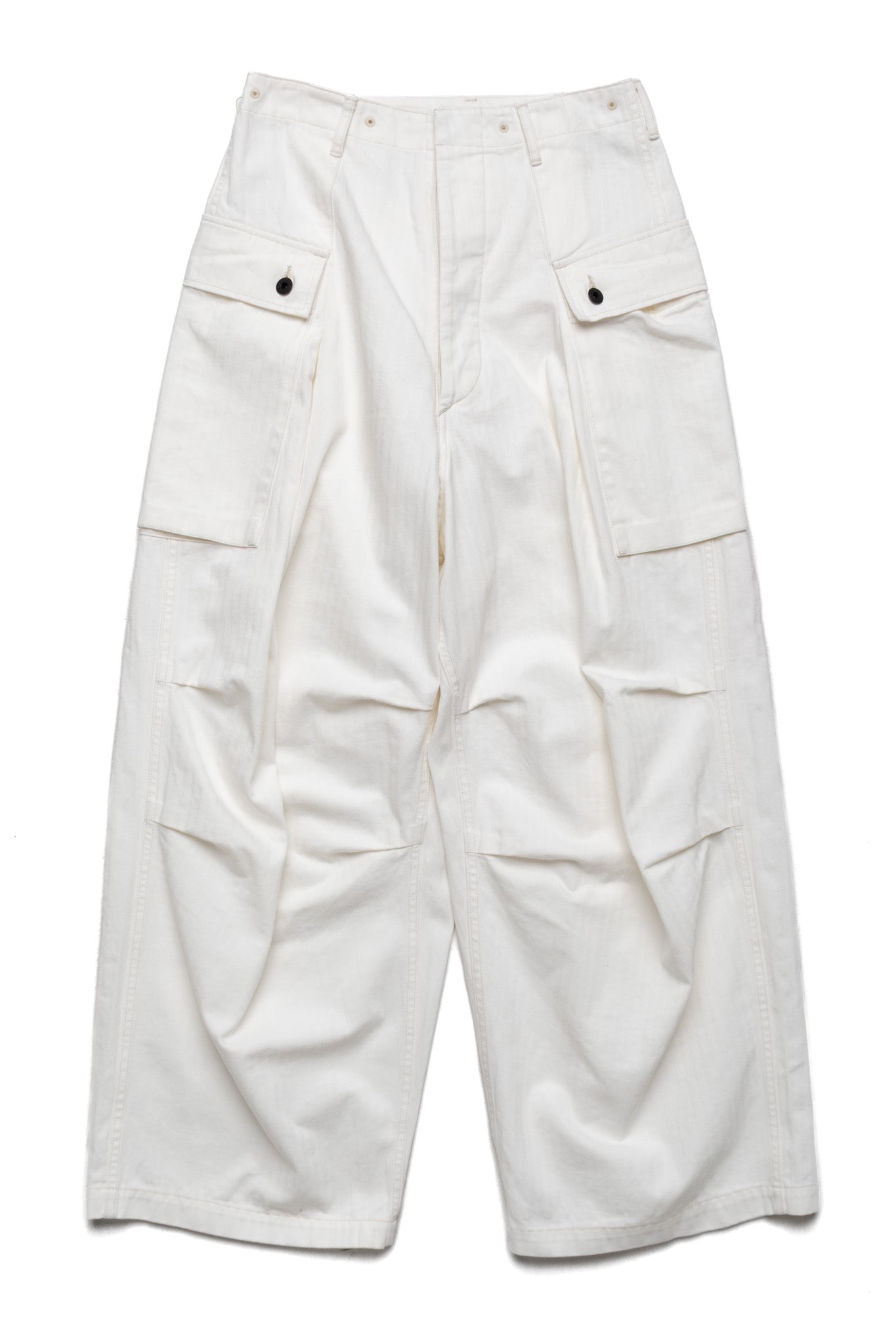 Herringbone JUMBO MONKEY Pants - White