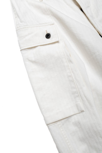 Herringbone JUMBO MONKEY Pants - White